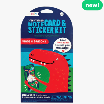 Ooly - Tiny Tadas! Not Kartları Ve Çıkartma Seti - Dinos & Dragons