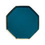 Meri Meri - Dark Teal Side Plates - Koyu Turkuaz Tabaklar - M - 8'Li