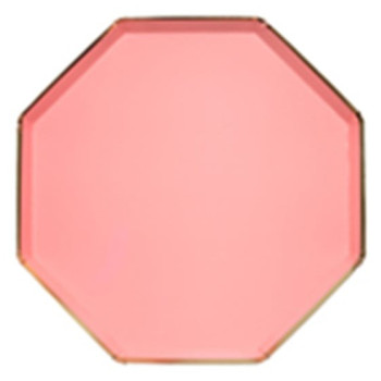 Meri Meri - Neon Coral Plates - Neon Mercan Tabaklar - L - 8'Li Meri Meri - Neon Coral Plates - Neon Mercan Tabaklar - L - 8'Li