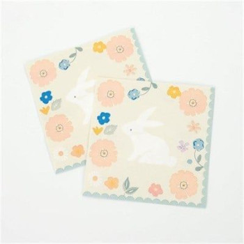 Meri Meri - Easter Napkins - Çiçekli Tavşan Peçeteler - S - 20'Li Meri Meri - Easter Napkins - Çiçekli Tavşan Peçeteler - S - 20'Li