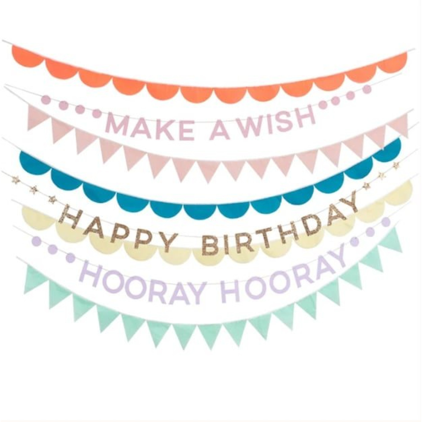 Meri Meri - Rainbow Birthday Garland - Gökkuşağı Doğum Günü Asılan Süsler - 8 parça Meri Meri - Rainbow Birthday Garland - Gökkuşağı Doğum Günü Asılan Süsler - 8 parça