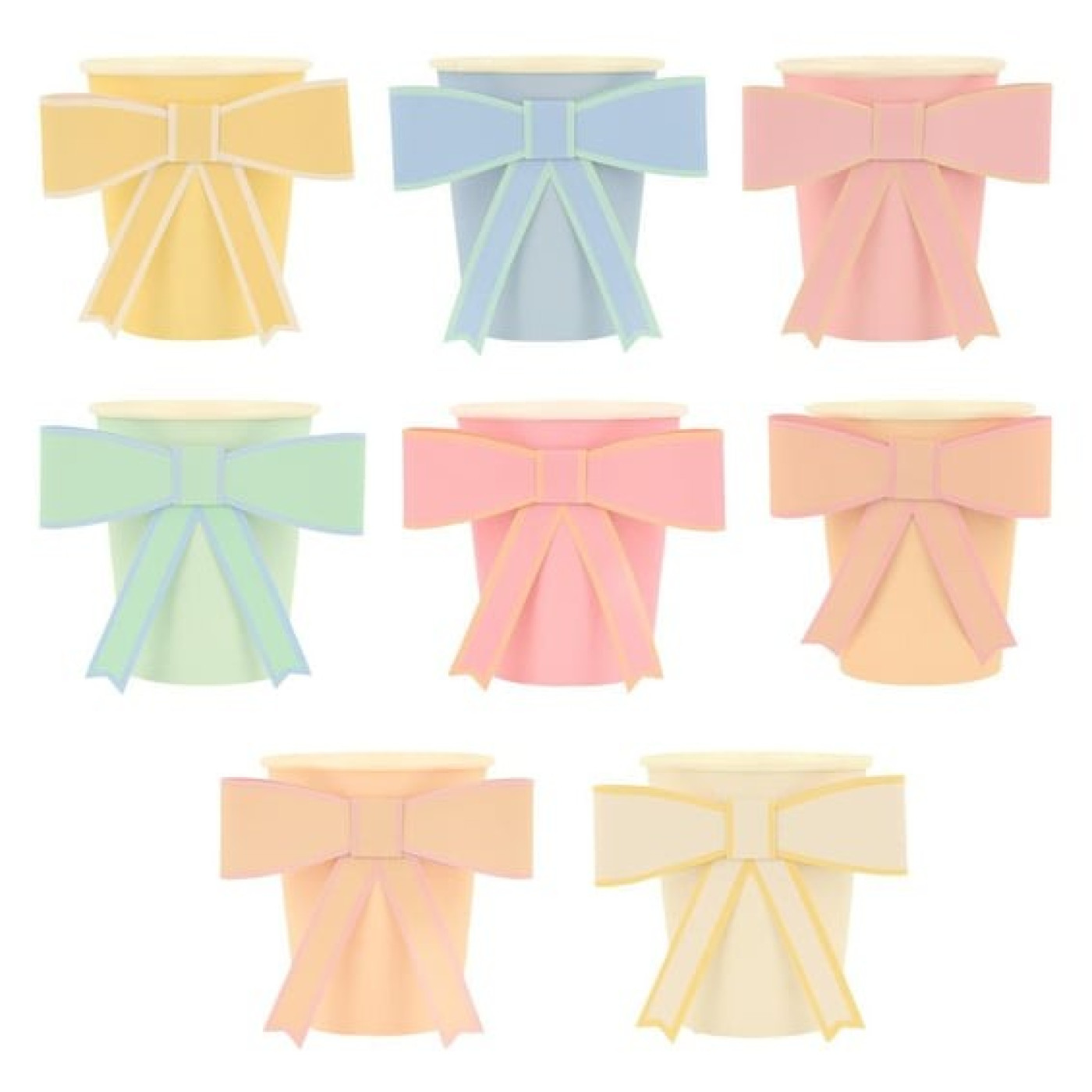 Meri Meri - Pastel Renk Kurdele Bardaklar (8li) - 273551 - 636997286273