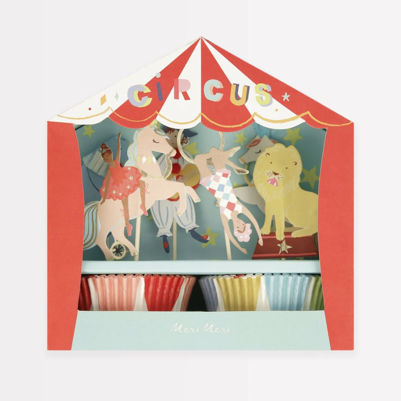 Meri Meri - Circus Cupcake Kit - Sirk Cupcake Kit (X24) - 276746 - 636997289823