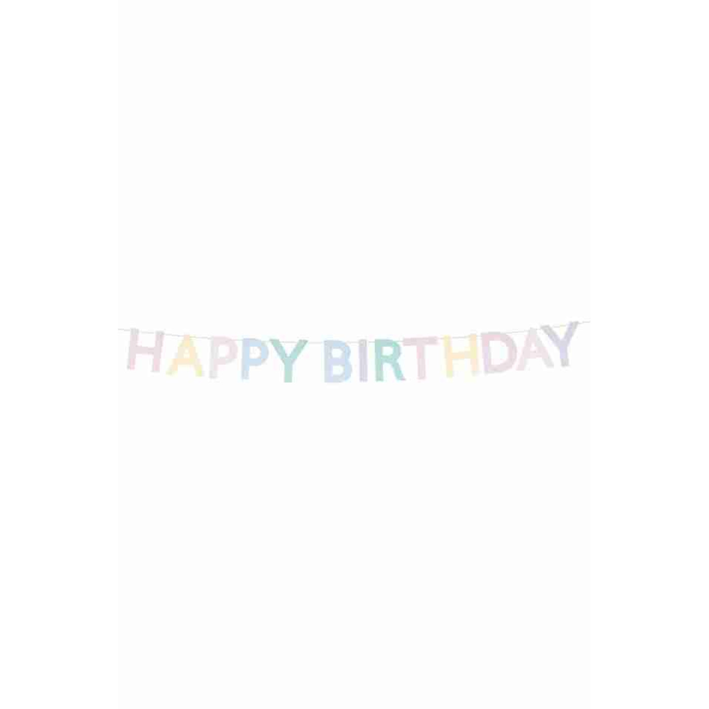 Meri Meri - Tırtıklı Pastel Happy Birthday Asılan Süs - 287961 - 636997302294