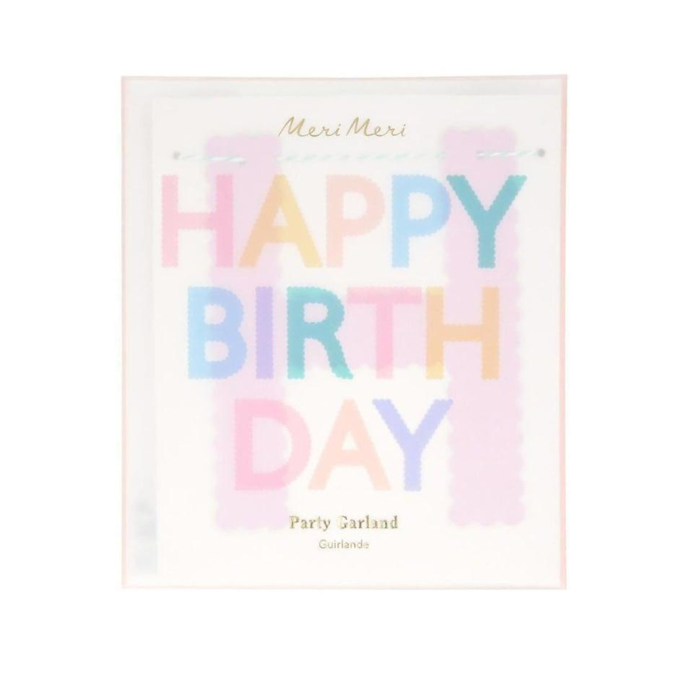 Meri Meri - Tırtıklı Pastel Happy Birthday Asılan Süs - 636997302294 Meri Meri - Tırtıklı Pastel Happy Birthday Asılan Süs - 287961 - 636997302294