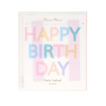 Meri Meri - Tırtıklı Pastel Happy Birthday Asılan Süs Meri Meri - Tırtıklı Pastel Happy Birthday Asılan Süs