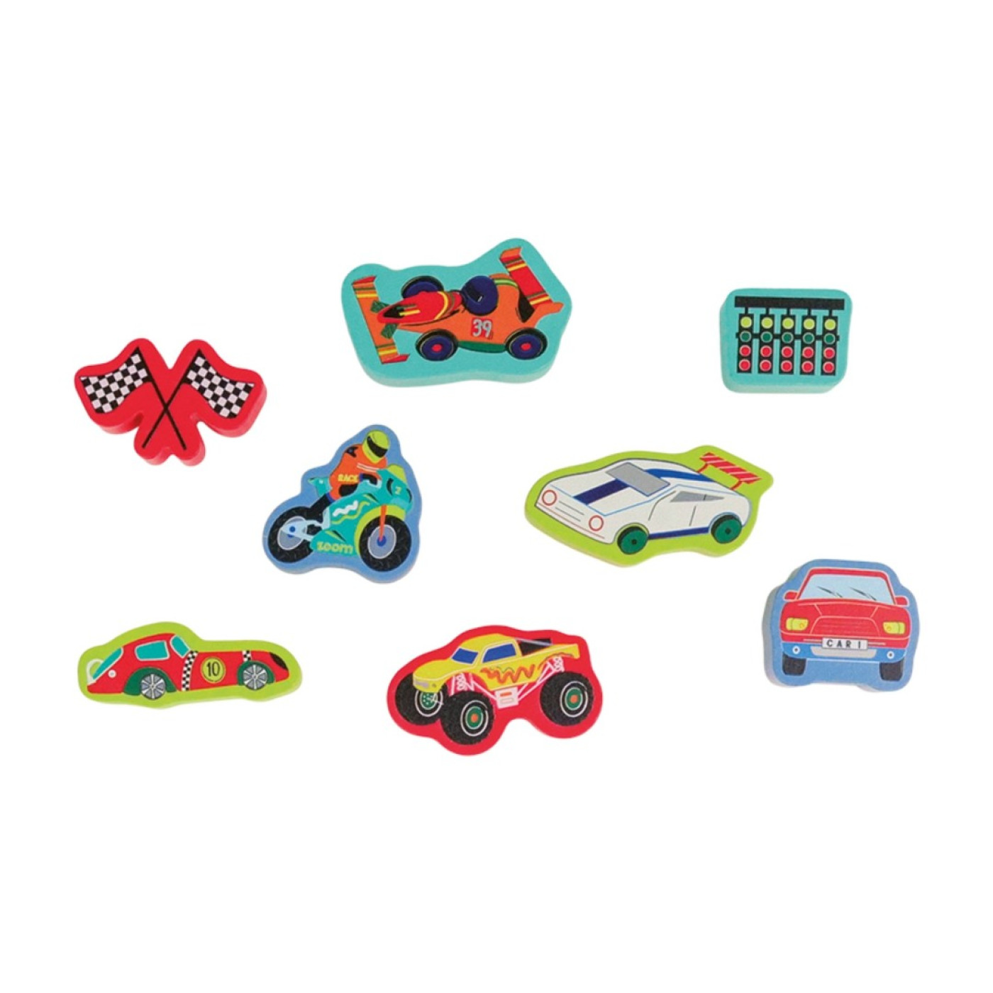Floss & Rock - Stamper Ahşap Baskı Seti / Cars - 5055166361484 - 5055166361484