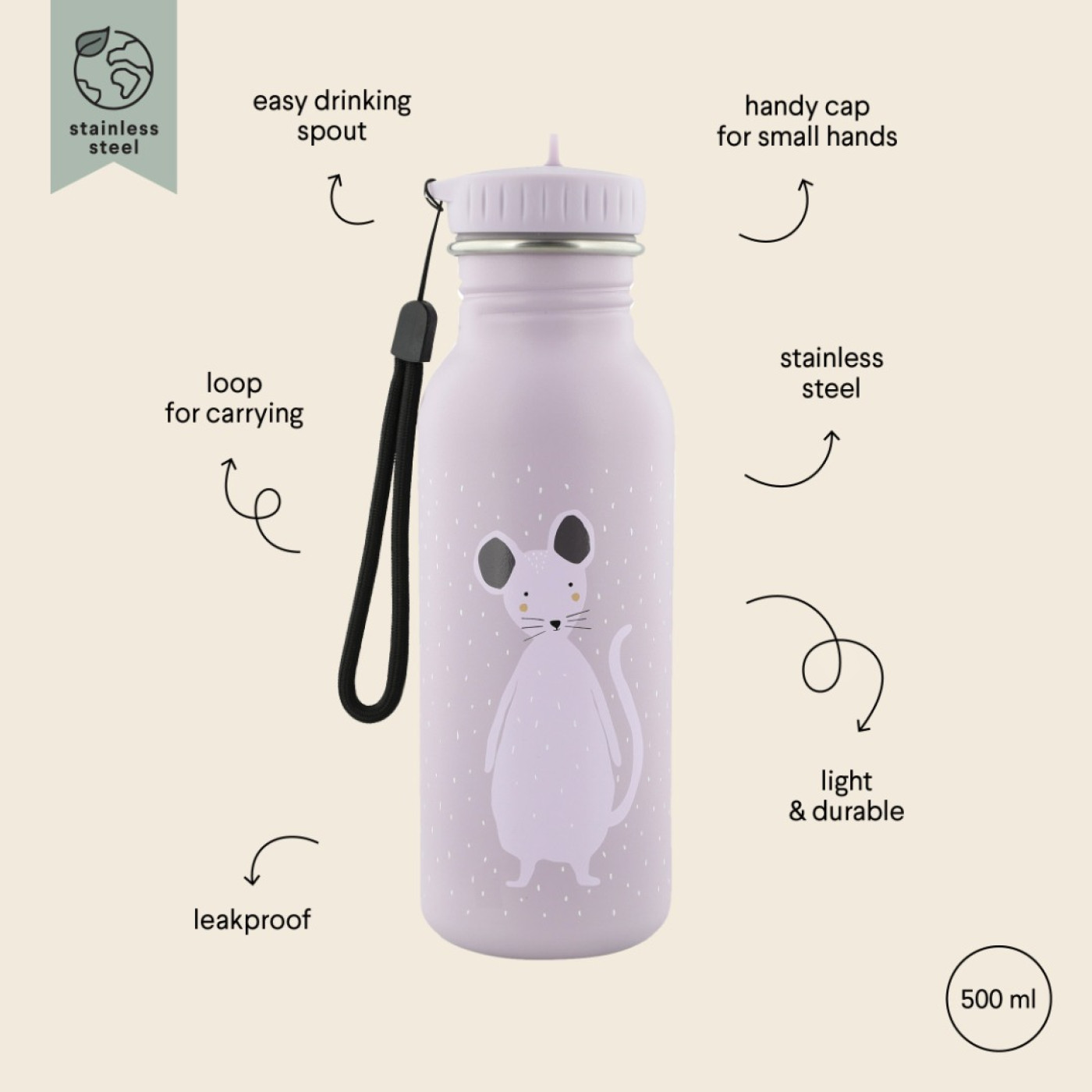 TRIXIE - BOTTLE 500ml MRS. MOUSE - 5400858412096 TRIXIE - BOTTLE 500ml MRS. MOUSE - 5400858412096 - 5400858412096