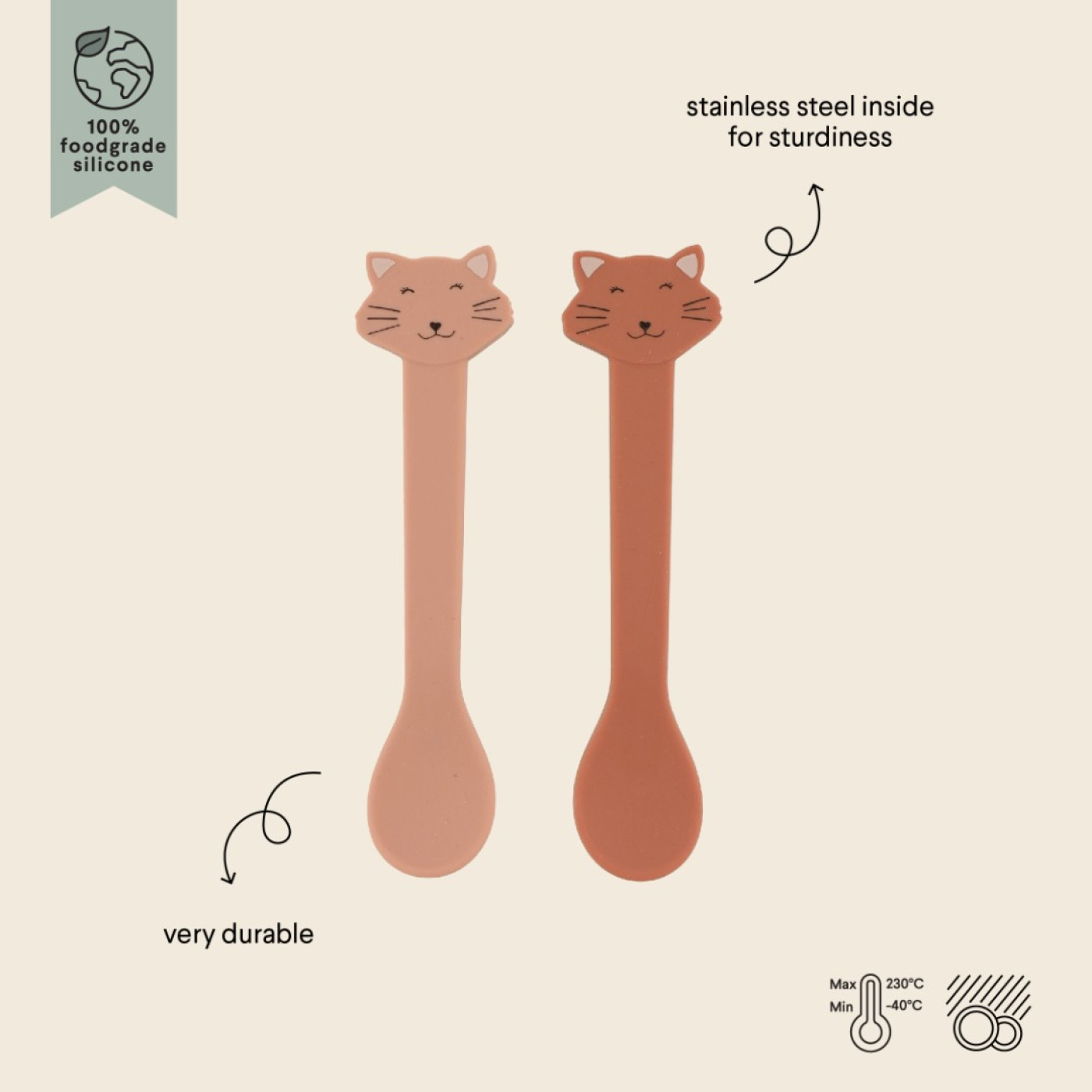 Trıxıe - Sılıcone Spoon 2- (Pack) Mrs. Cat - 5400858964267 - 5400858964267
