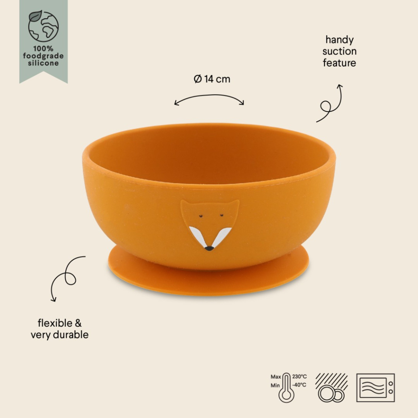 Trıxıe - Sılıcone Bowl Wıth Suctıon Mr. Fox - 5400858964465 - 5400858964465