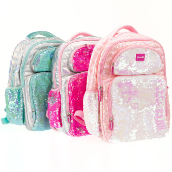 Payetli Okul Sırt Çantası Açık Pembe Payetli Okul Sırt Çantası Açık Pembe