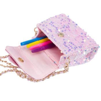 Girabrilla - Işıltılı Kapaklı Omuz Çanta Pembe  Girabrilla - Işıltılı Kapaklı Omuz Çanta Pembe