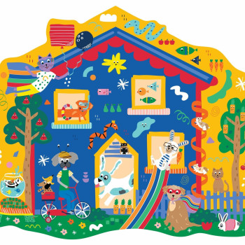 Floss & Rock - 80 Parça ‘’Evcil Hayvan Evi ’’ Şekilli Yap – Boz / Pets