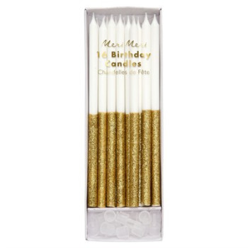 Meri Meri - Gold Glitter Dipped Candles - Altın Simli Mumlar Meri Meri - Gold Glitter Dipped Candles - Altın Simli Mumlar