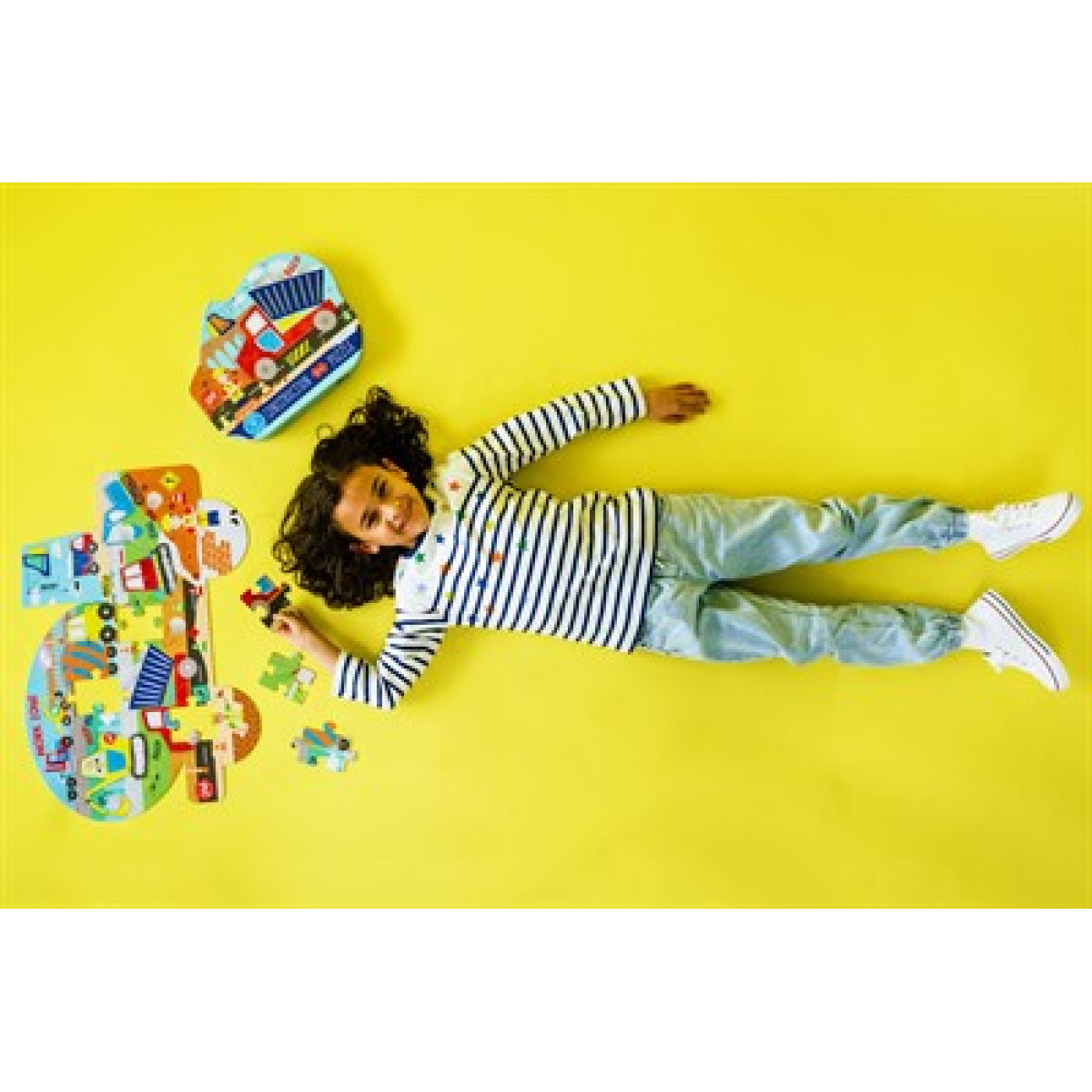 Floss & Rock - 40 Parça “İnsaat Arabası” Şekilli Yap-Boz / Construction     - 45P6462STDSTANDART - 5055166358019