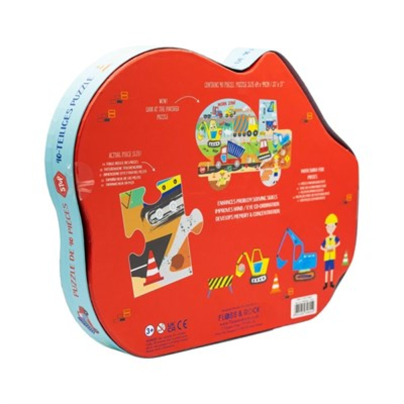 Floss & Rock - 40 Parça “İnsaat Arabası” Şekilli Yap-Boz / Construction     - 45P6462STDSTANDART - 5055166358019