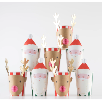 Meri Meri - Christmas Honeycomb Cups - Yeni Yıl Bardak (8'Li) Meri Meri - Christmas Honeycomb Cups - Yeni Yıl Bardak (8'Li)