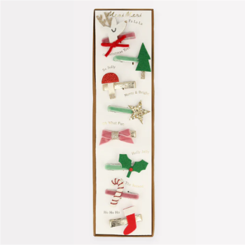 Meri Meri - Christmas Icon Hair Clips Yeni Yıl Motifli Tokalar 8Li