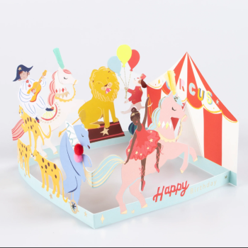 Meri Meri - Circus Concertina Card - Sirk Tebrik Kartı