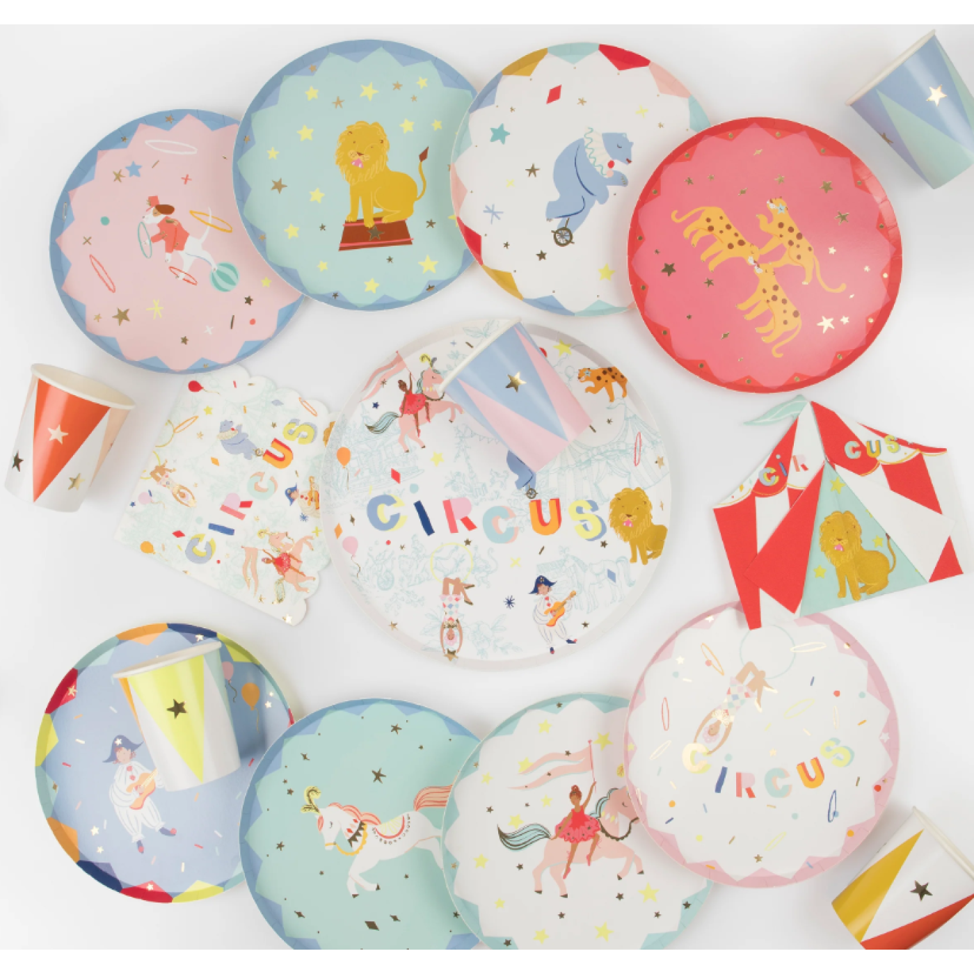 Meri Meri - Circus Shaped Big Top Napkins - Şekilli Sirk Peçete (16Lı) - 636997289373 - 636997289373