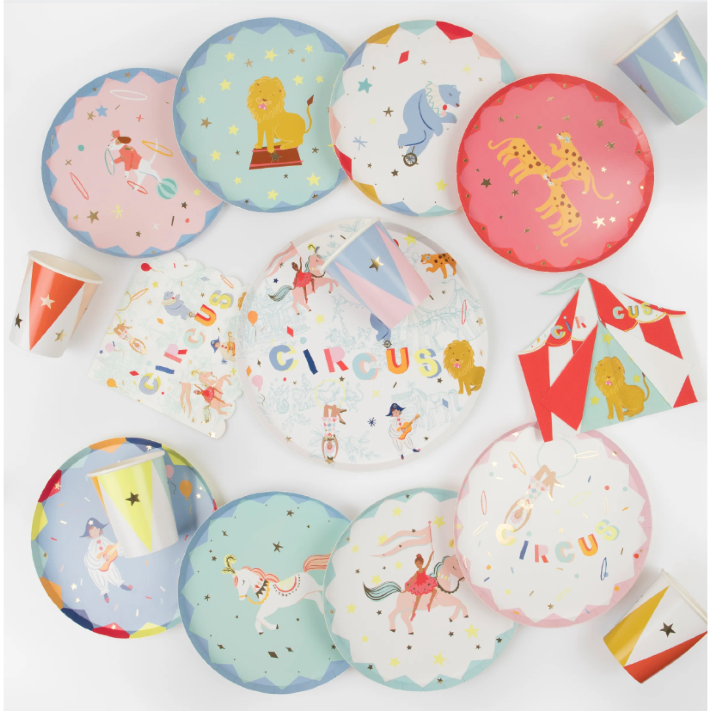 Meri Meri - Circus Side Plates - Sirk Tabaklar (m) (x8) - 636997289304 Meri Meri - Circus Side Plates - Sirk Tabaklar (m) (x8) - 636997289304 - 636997289304