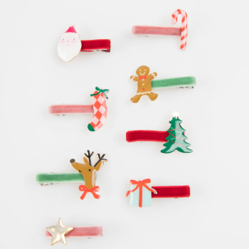 Meri Meri - Jolly Christmas Saç Tokaları - 8 Adet Meri Meri - Jolly Christmas Saç Tokaları - 8 Adet