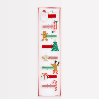 Meri Meri - Jolly Christmas Saç Tokaları - 8 Adet