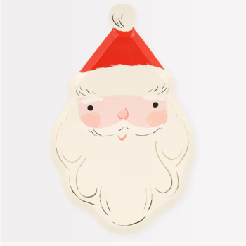 Meri Meri - Jolly Christmas Santa Plates - Noel Baba Tabaklar (8'Li)
