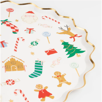 Meri Meri - Jolly Christmas Side Plates - Yeni Yıl Tabaklar (M) (8'li)