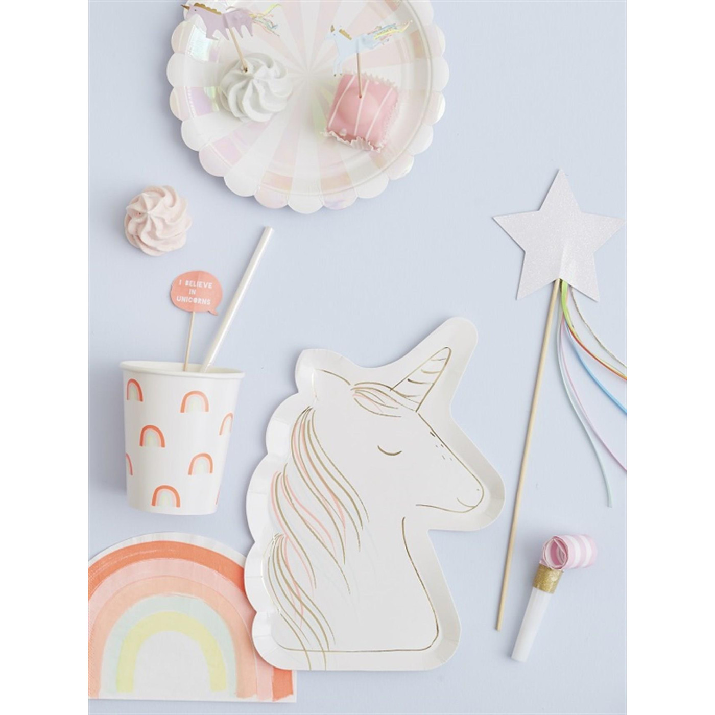 Meri Meri - Magical Unicorn Plates - Unicorn Tabak - L Meri Meri - Magical Unicorn Plates - Unicorn Tabak - L