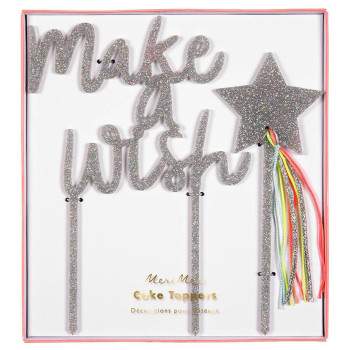 Meri Meri - Make A Wish Acrylic Toppers - Make A Wish Akrilik Pasta Süsü Meri Meri - Make A Wish Acrylic Toppers - Make A Wish Akrilik Pasta Süsü