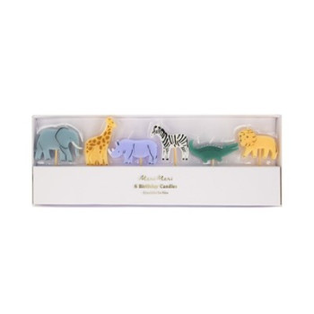 Meri Meri - Mini Safari Animal Candles - Mini Safari Hayvan Mumları - 6'Lı Meri Meri - Mini Safari Animal Candles - Mini Safari Hayvan Mumları - 6'Lı