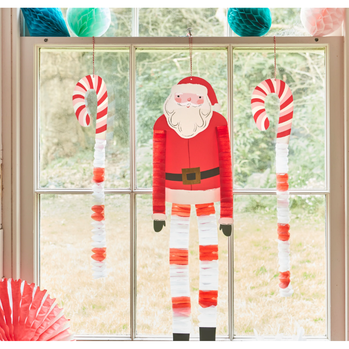 Meri Meri - Noel Baba ve Ren Geyiği Asılan Süsler - 4 Adet - 636997293769 - 636997293769