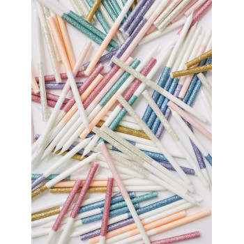 Meri Meri - Pale Pink Glitter Dipped Candles - Açık Pembe Simli Mumlar Meri Meri - Pale Pink Glitter Dipped Candles - Açık Pembe Simli Mumlar