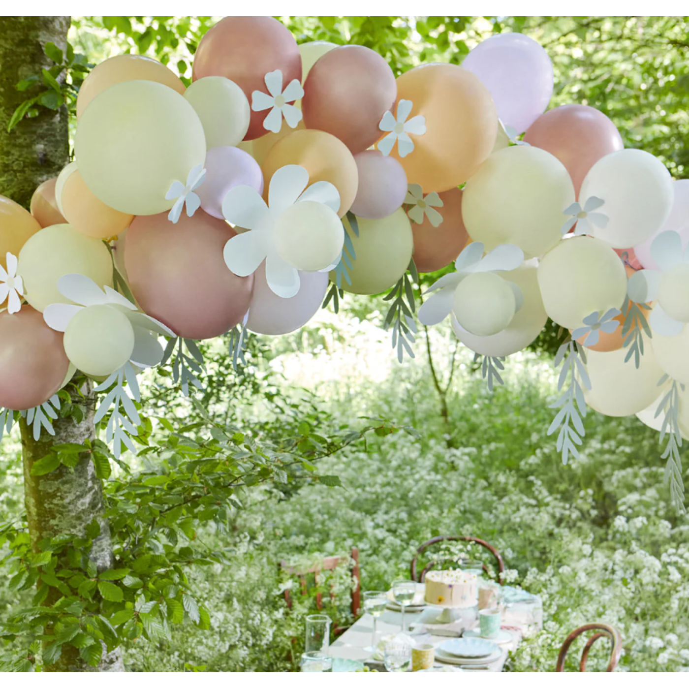 Meri Meri - Papatya Balon Zinciri - Pastel - 51 Balon - 636997284804 - 636997284804