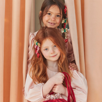 Meri Meri - Payetli Ve Kadife Mini Fiyonklu Saç Tokası