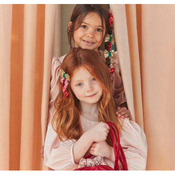 Meri Meri - Payetli Ve Kadife Mini Fiyonklu Saç Tokası Meri Meri - Payetli Ve Kadife Mini Fiyonklu Saç Tokası