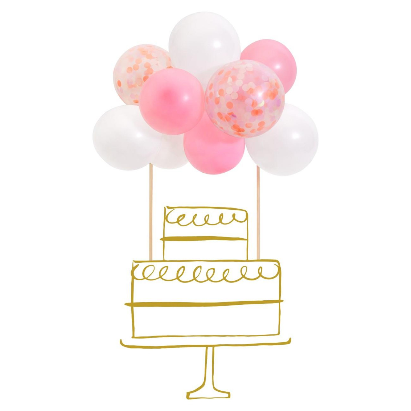 Meri Meri - Pembe Balonlar Pasta Süsü - 636997260457 Meri Meri - Pembe Balonlar Pasta Süsü - ST00153 - 636997260457