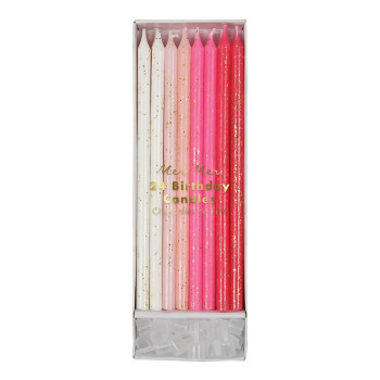 Meri Meri - Pink Glitter Candles - Pembe Simli Mumlar Meri Meri - Pink Glitter Candles - Pembe Simli Mumlar