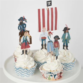 Meri Meri - Pirate Ship Cupcake Kit - Korsan Gemisi Cupcake Seti - 24'Lü Meri Meri - Pirate Ship Cupcake Kit - Korsan Gemisi Cupcake Seti - 24'Lü