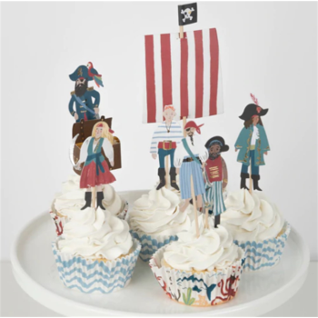 Meri Meri - Pirate Ship Cupcake Kit - Korsan Gemisi Cupcake Seti - 24'Lü Meri Meri - Pirate Ship Cupcake Kit - Korsan Gemisi Cupcake Seti - 24'Lü