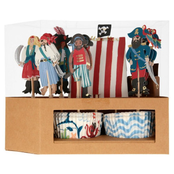 Meri Meri - Pirate Ship Cupcake Kit - Korsan Gemisi Cupcake Seti - 24'Lü Meri Meri - Pirate Ship Cupcake Kit - Korsan Gemisi Cupcake Seti - 24'Lü