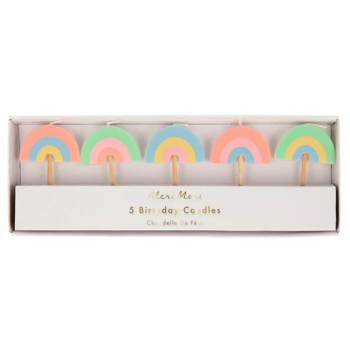 Meri Meri - Rainbow Candles - Gökkuşağı Mumlar - 5Li Meri Meri - Rainbow Candles - Gökkuşağı Mumlar - 5Li