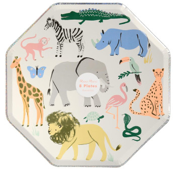 Meri Meri - Safari Plates - Safari Tabak - 8'Li Meri Meri - Safari Plates - Safari Tabak - 8'Li