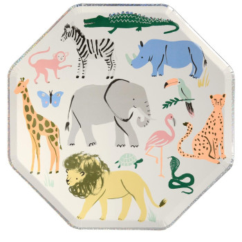 Meri Meri - Safari Plates - Safari Tabak - 8'Li Meri Meri - Safari Plates - Safari Tabak - 8'Li