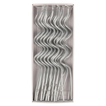 Meri Meri - Silver Swirly Candles - Gümüş Kıvrımlı Mumlar - 20'Li Meri Meri - Silver Swirly Candles - Gümüş Kıvrımlı Mumlar - 20'Li