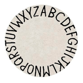 Lorena Canals Halı - Round ABC Natural-Black Lorena Canals Halı - Round ABC Natural-Black