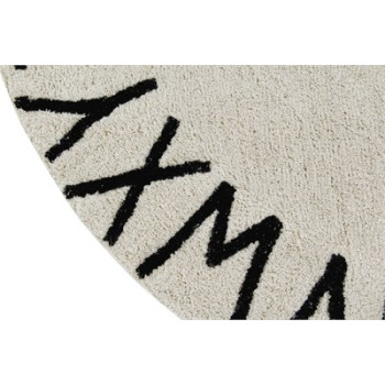 Lorena Canals Halı - Round ABC Natural-Black Lorena Canals Halı - Round ABC Natural-Black