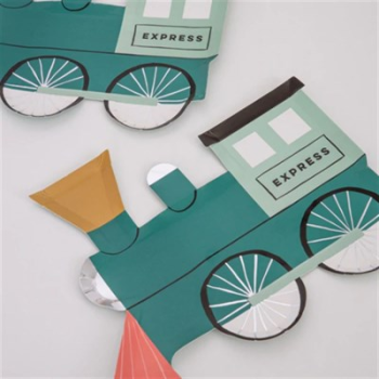 Meri Meri - Train Plate - Tren Tabak - 8'Li Meri Meri - Train Plate - Tren Tabak - 8'Li