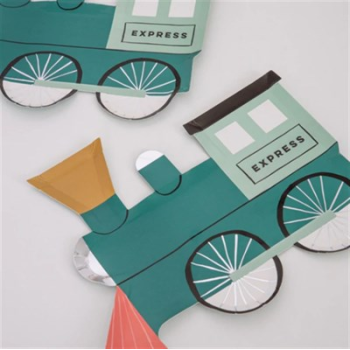 Meri Meri - Train Plate - Tren Tabak - 8'Li Meri Meri - Train Plate - Tren Tabak - 8'Li